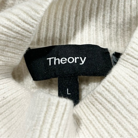 Theory Friselle Plumose Wool Blend Mock Neck Sweater in Cream L - Picture 6 of 7